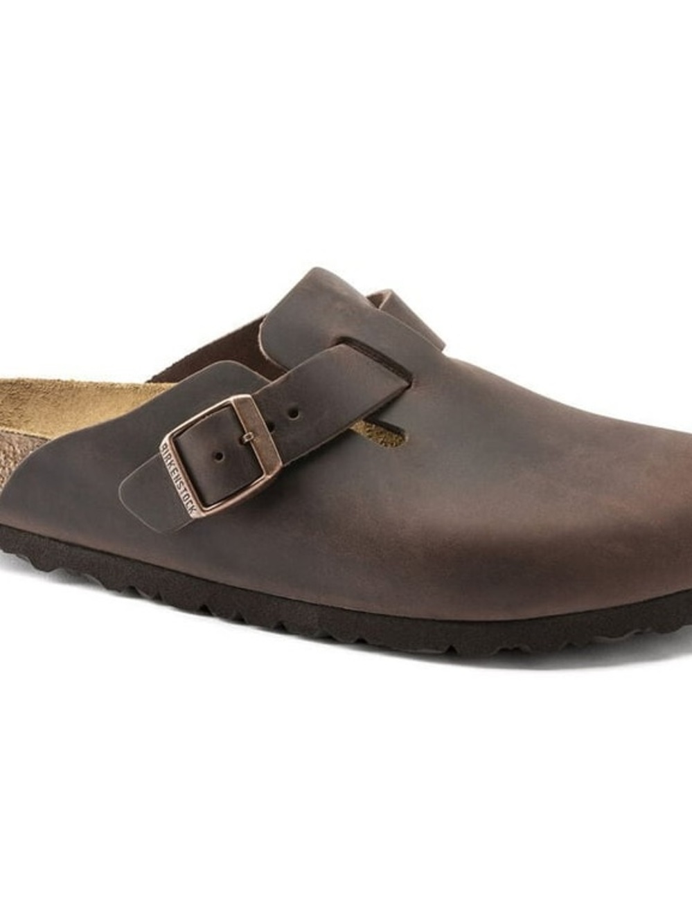 NEW Birkenstock Brown Leather Slip-On Clog with Buckle